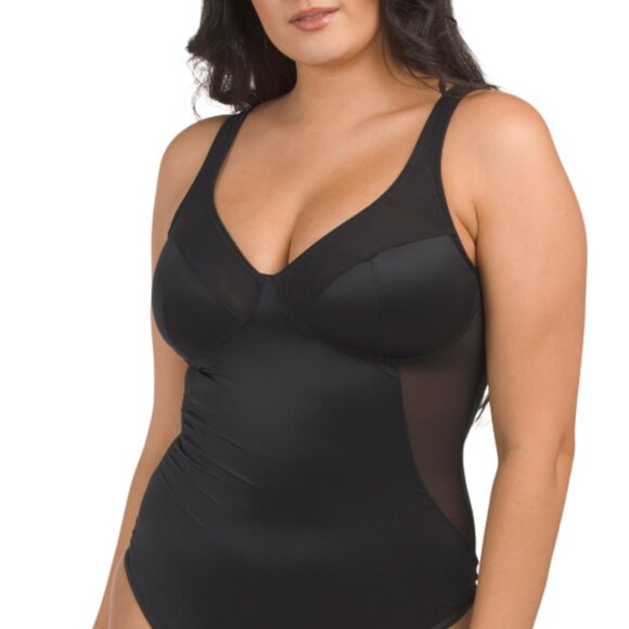 SPANX Other - new Spanx Shaping mesh-trimmed stretch-satin thong bodysuit 252